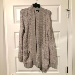The Perfect Basic Gray Sherpa Style Cardigan